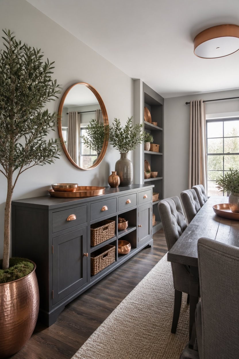 copper accents gray depth