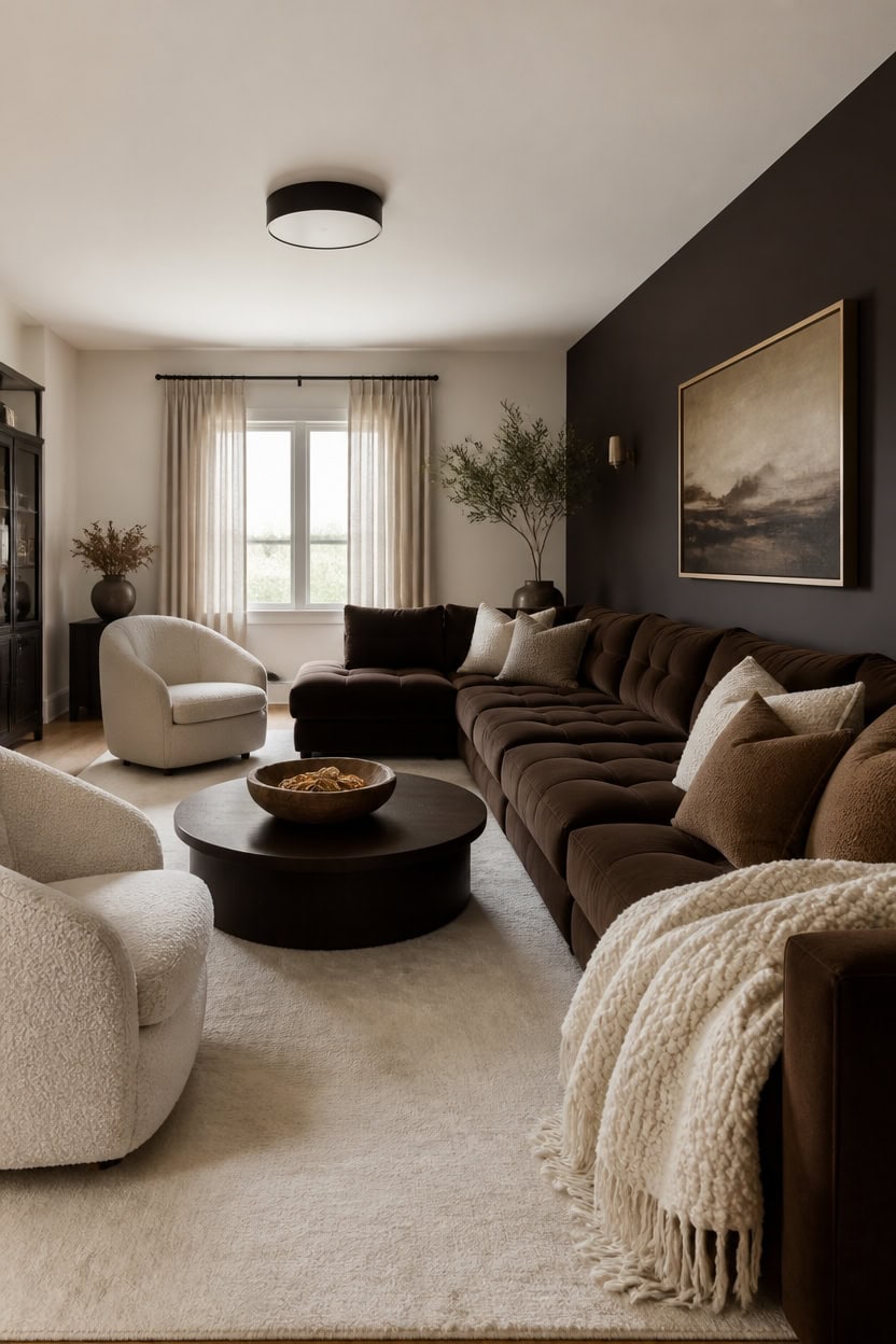 cream boucle chairs contrast