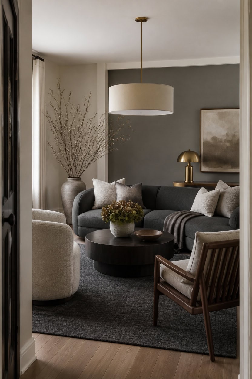 cream charcoal brass branches