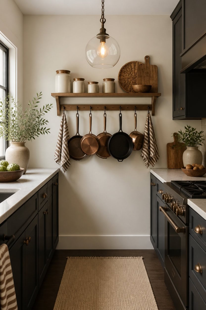 cream walls charcoal lower cabinets