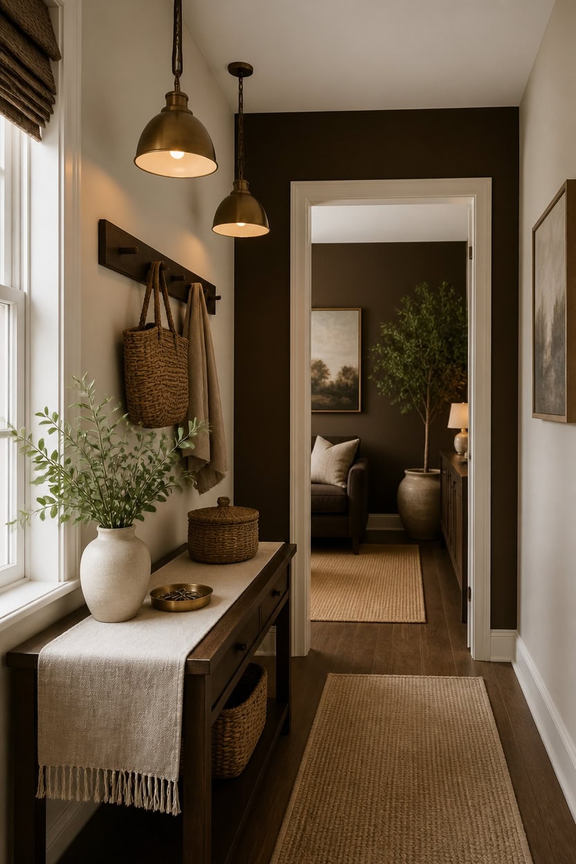 creamy hallway warm brown