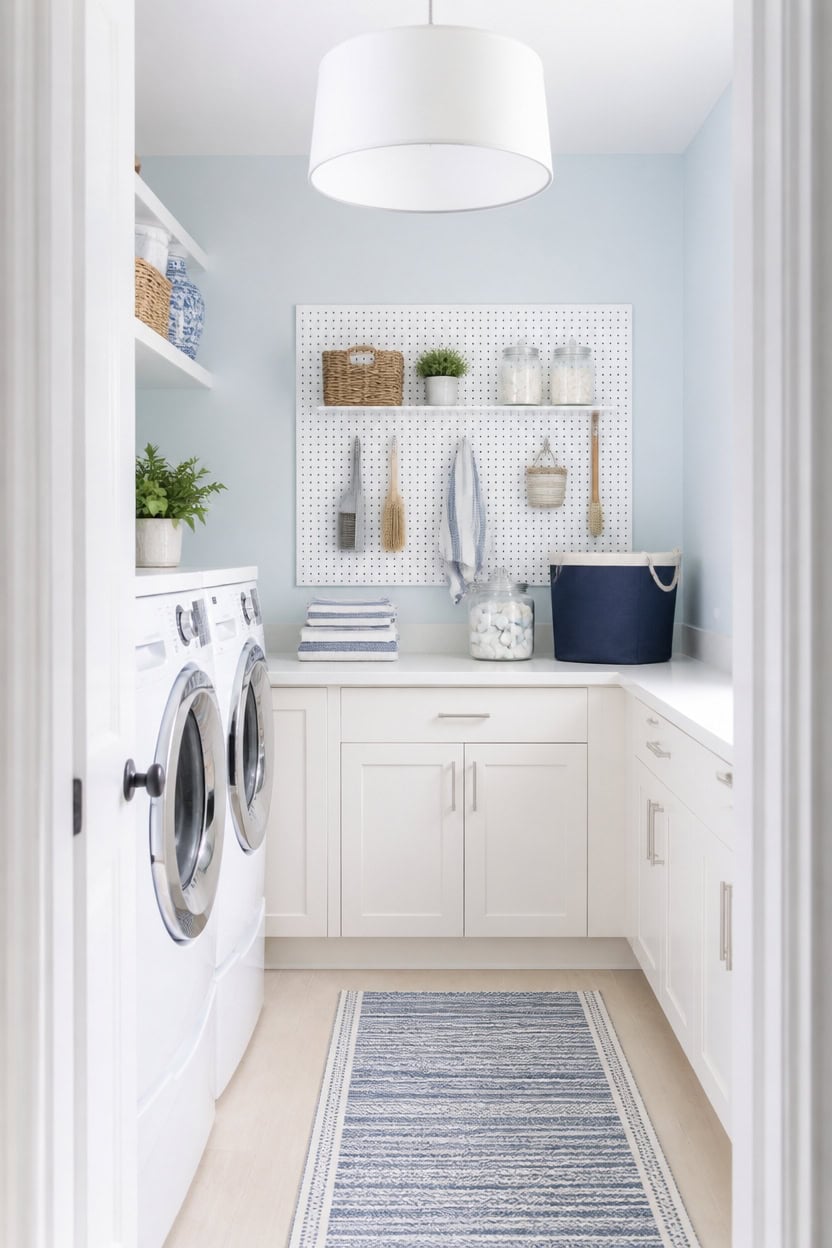 crisp light contrast laundry setup