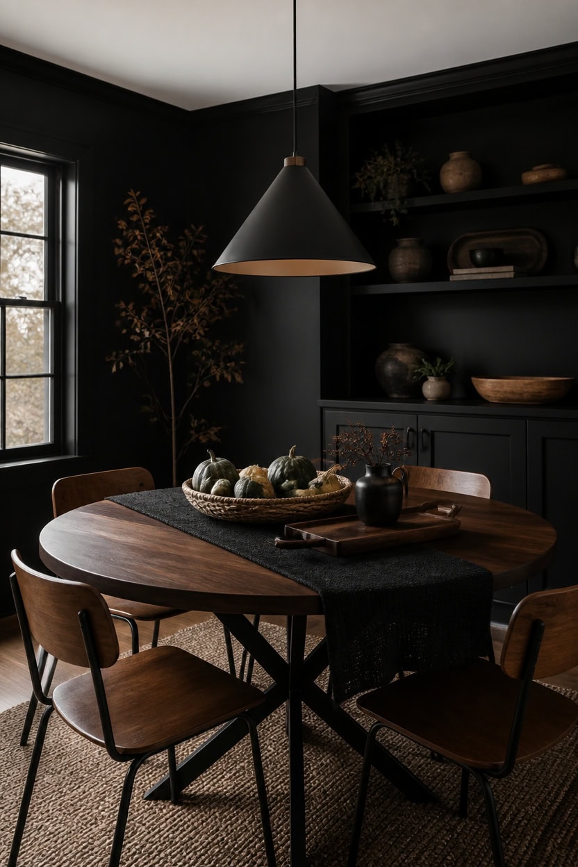 dark anchored corner vignette