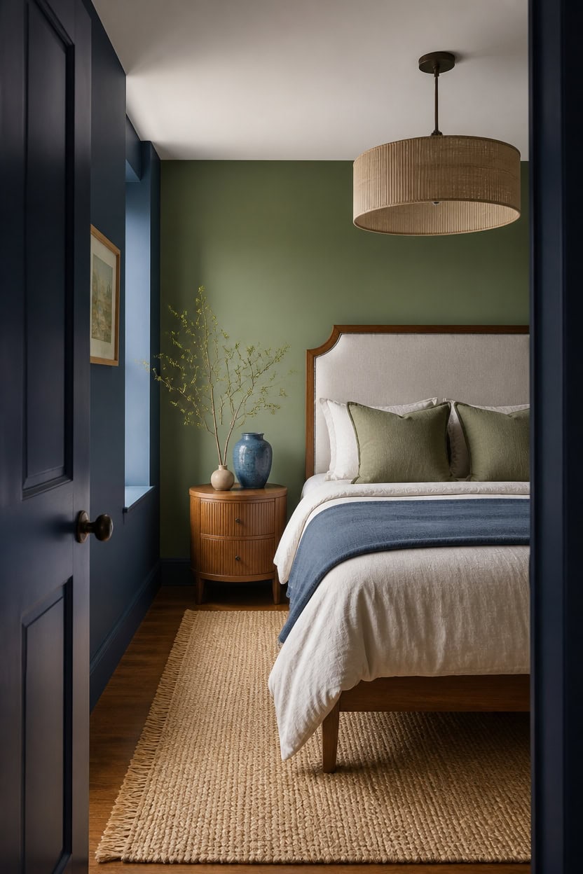 deep blue green contrast