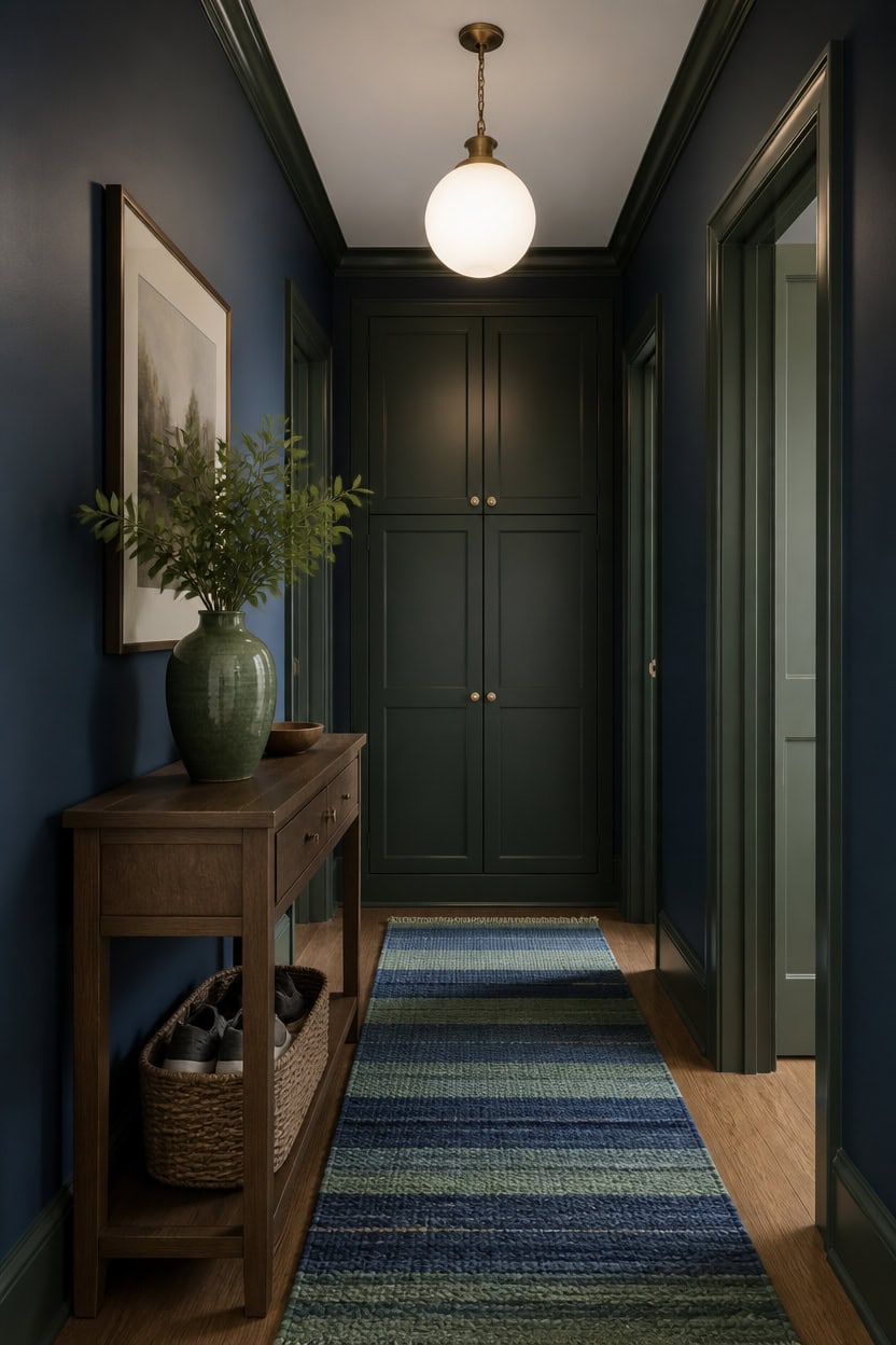 deep blue green trim