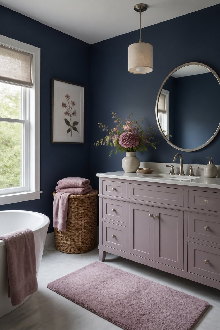 deep blue light mauve
