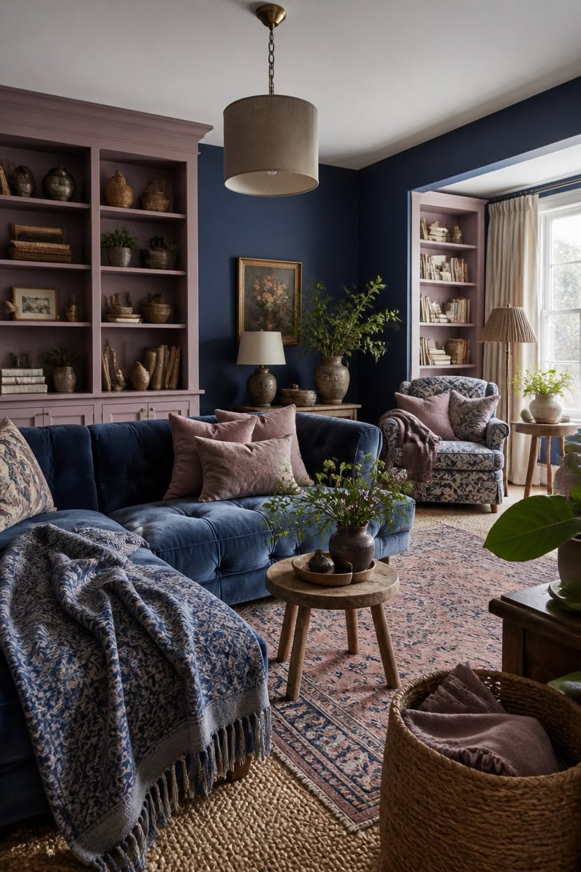deep blue mauve comfort