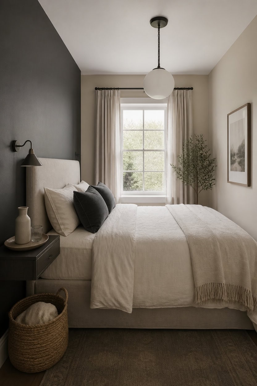 deep gray accent airy cream