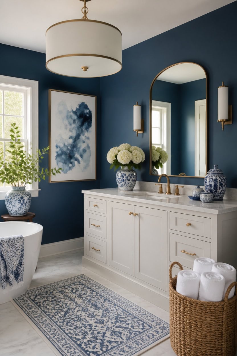 deep gray blue bathroom harmony