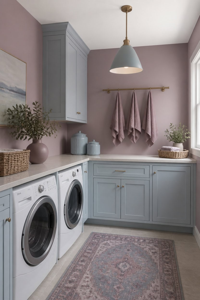 dusty lavender and blue
