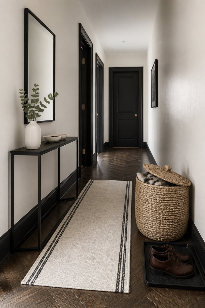 fresh white walls black trim