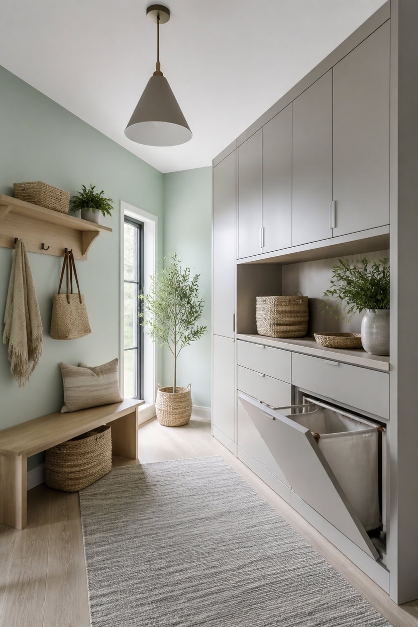 functional built in mudroom storage