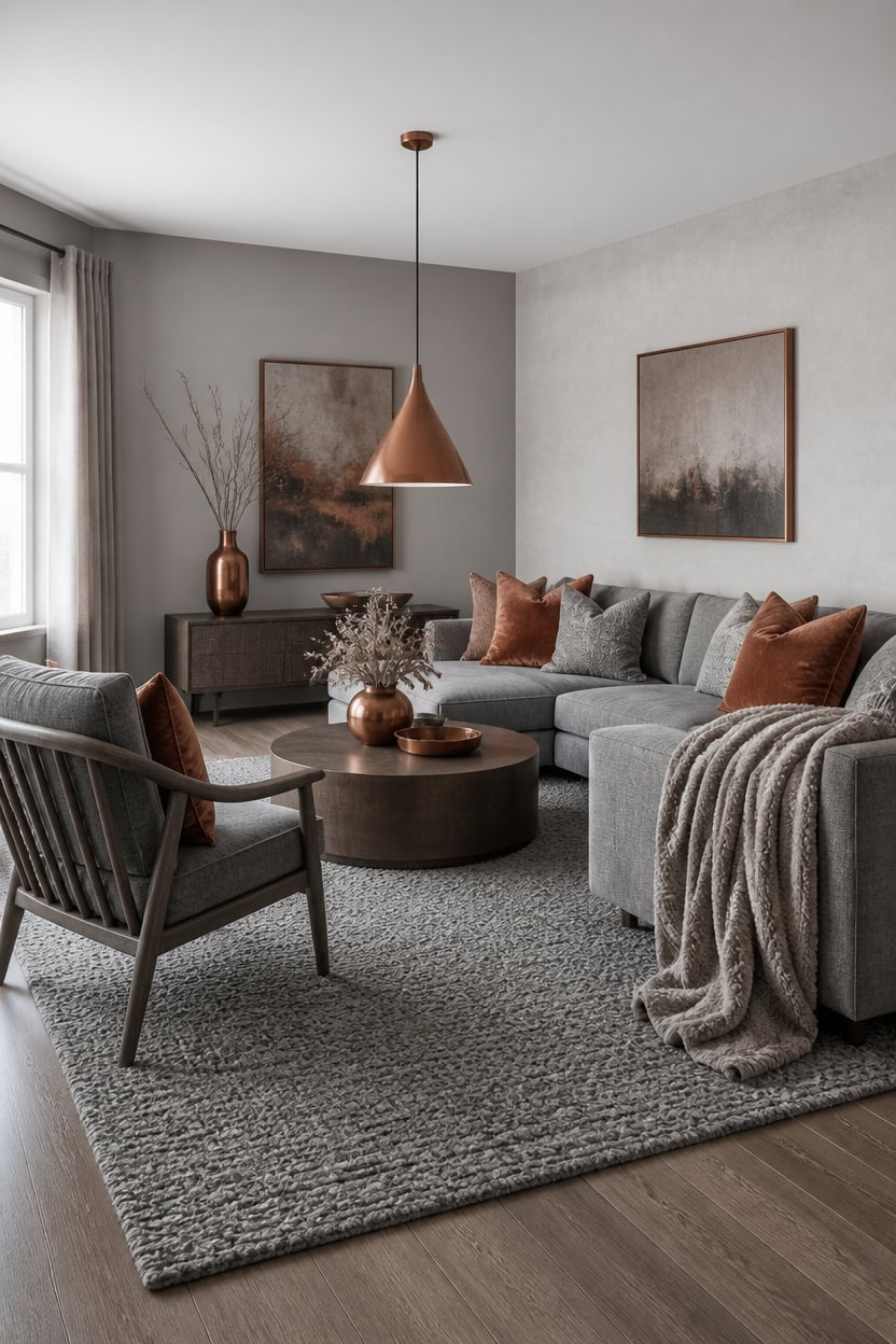 gray and copper textured grounding