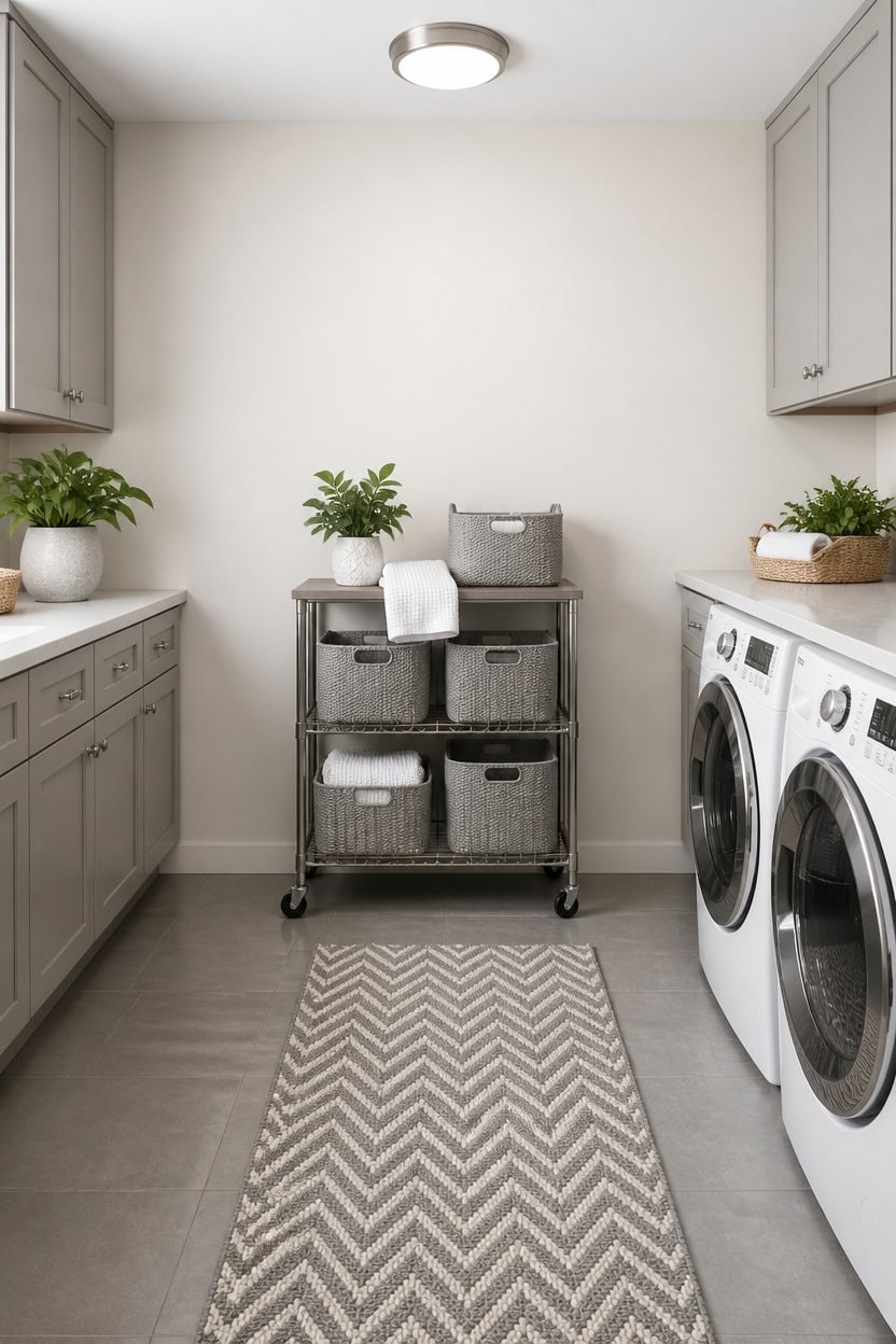 gray and white laundry grounding