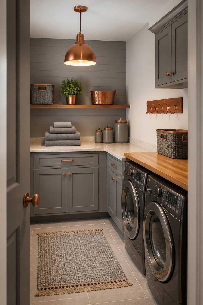 gray copper warm countertop
