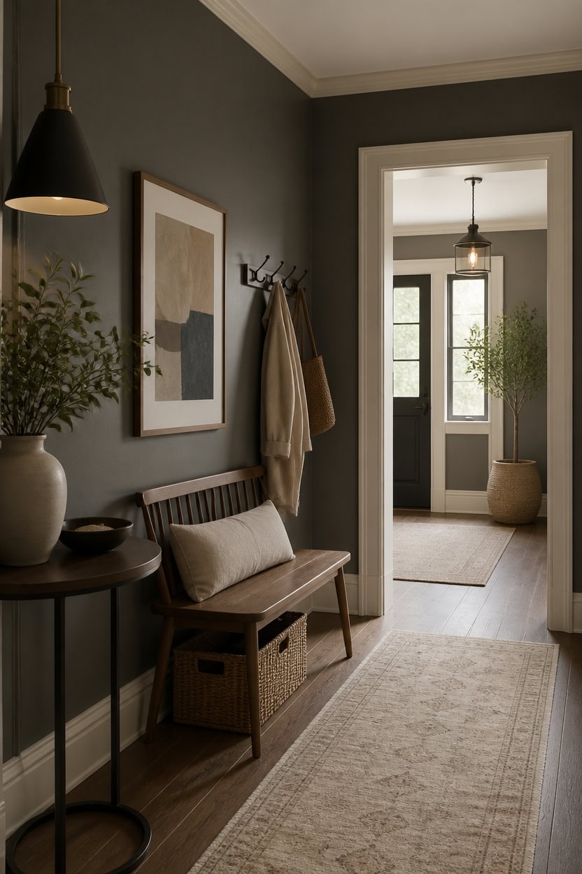gray to cream entryway progression