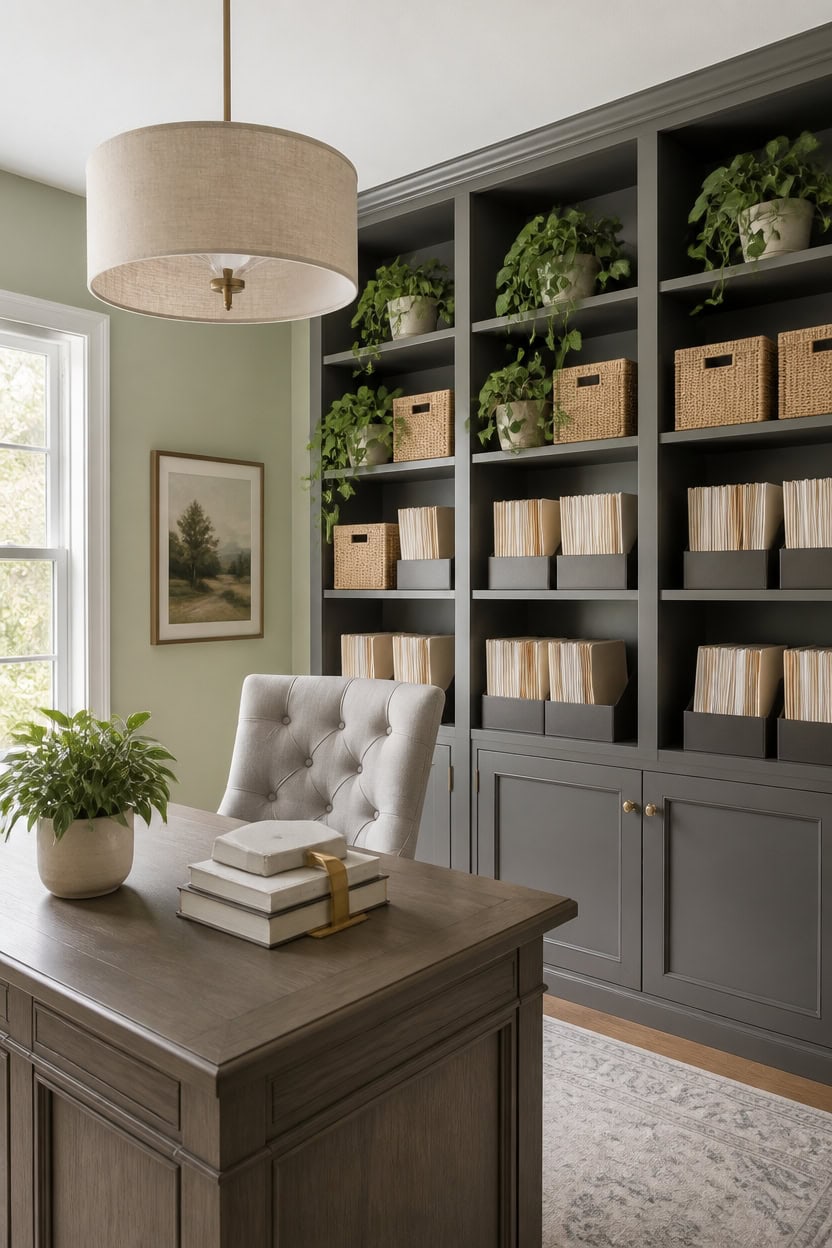 greenery organized papers protected
