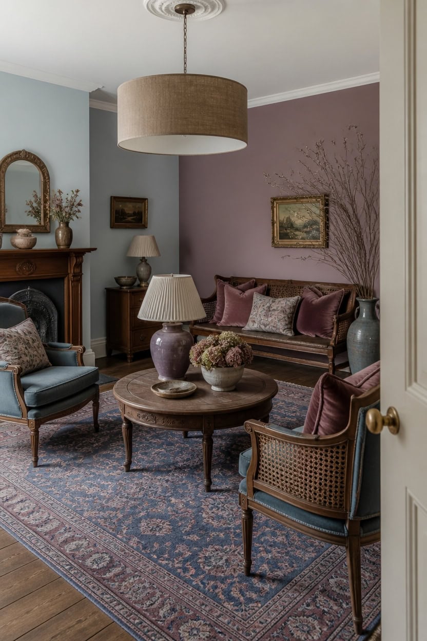 heavenly vintage blue mauve