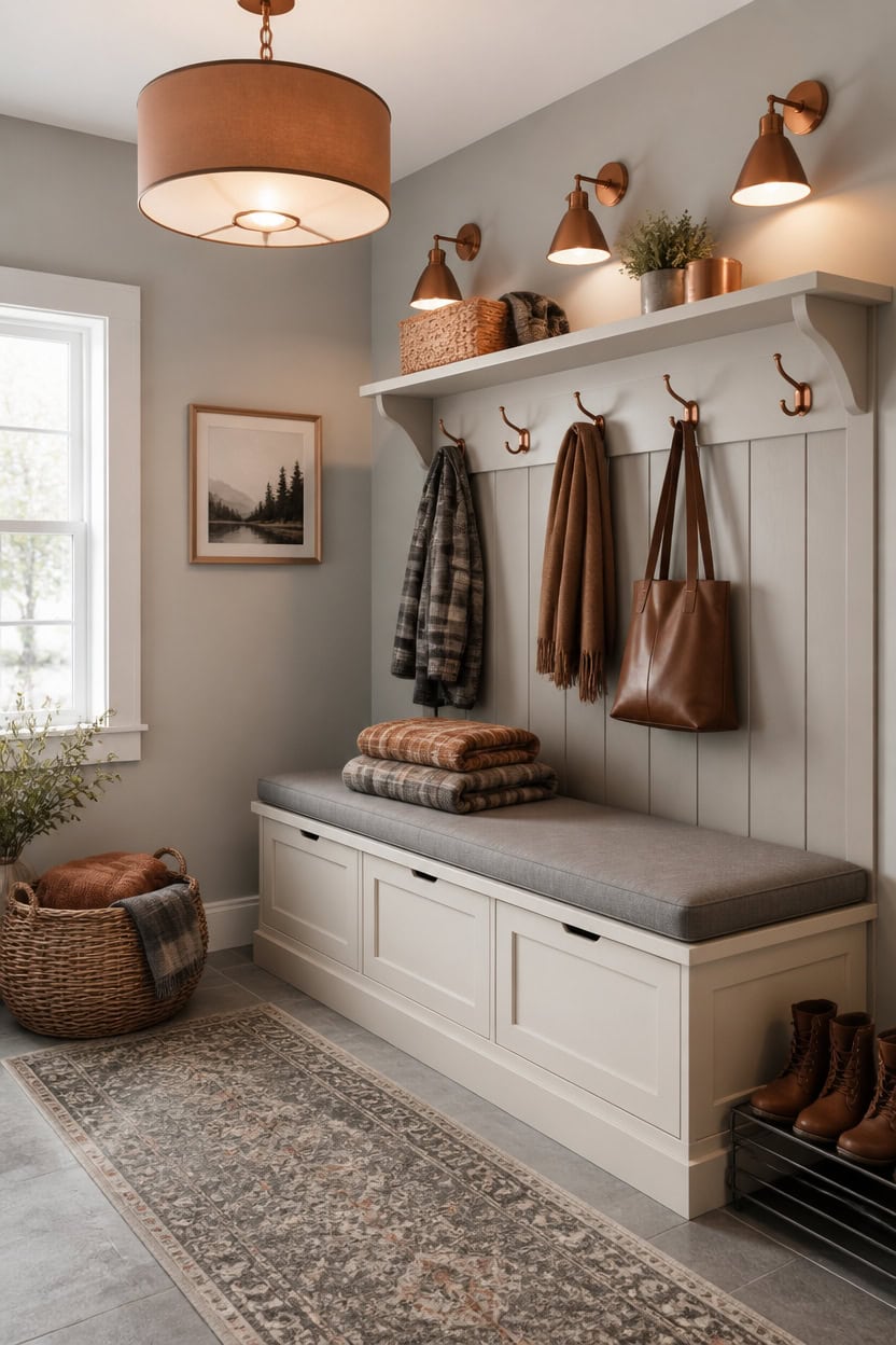hinged bench hides shoes
