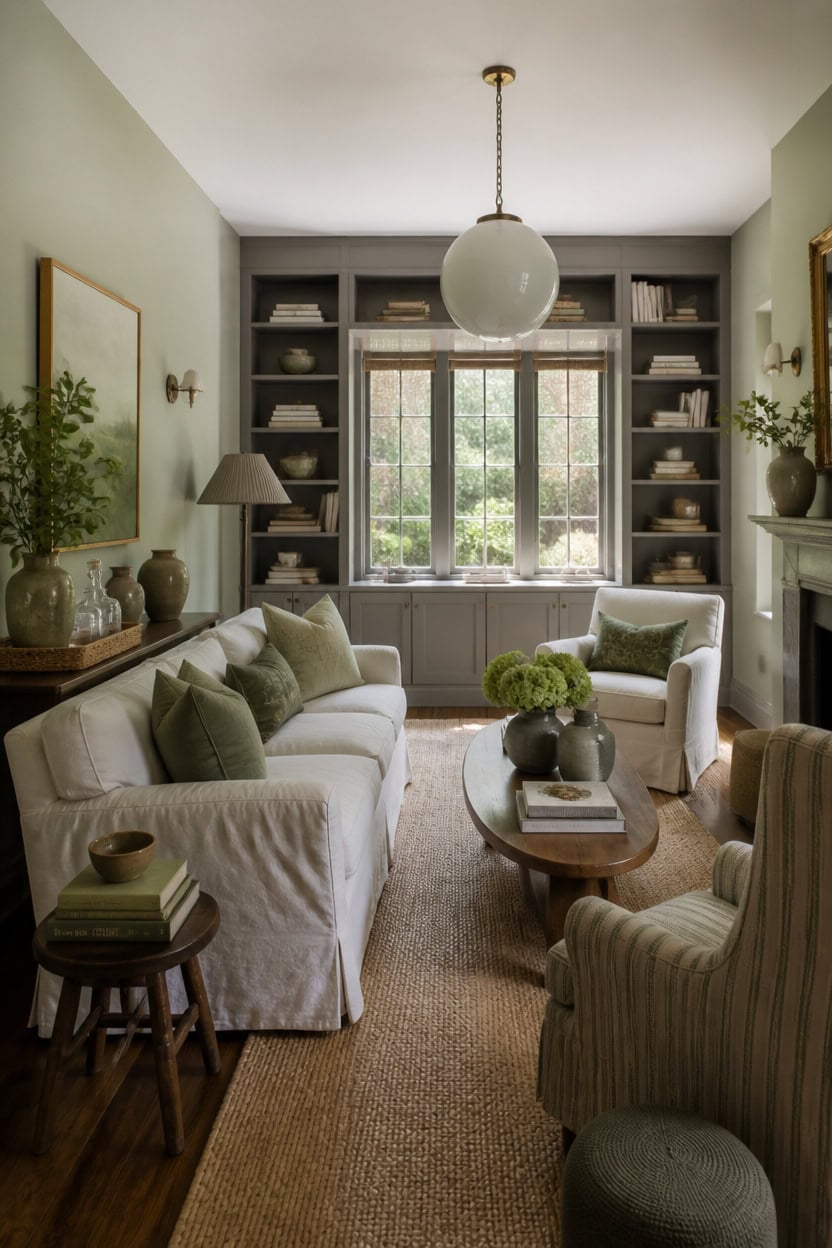 intentional mismatched green gray styling