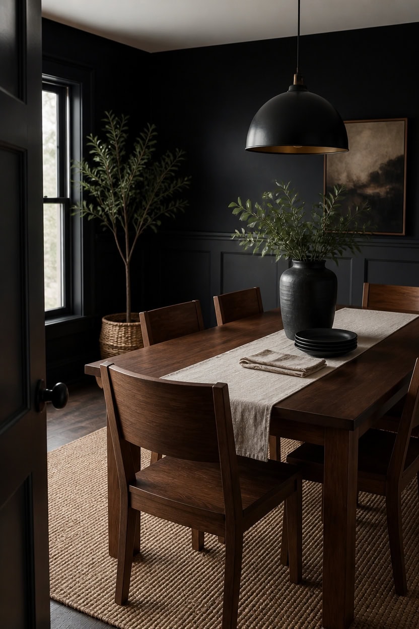 jet black table contrast