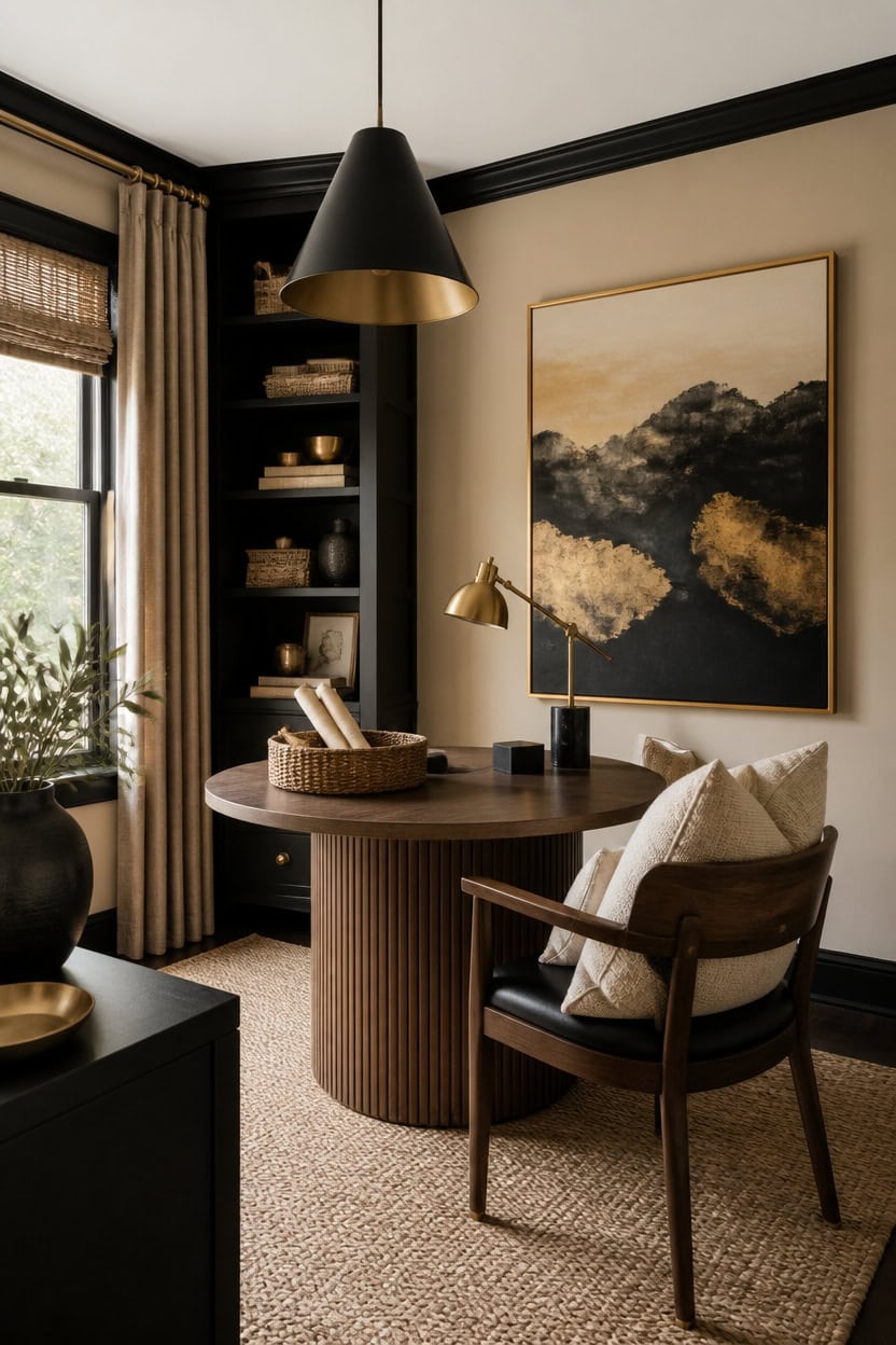 layered black with beige
