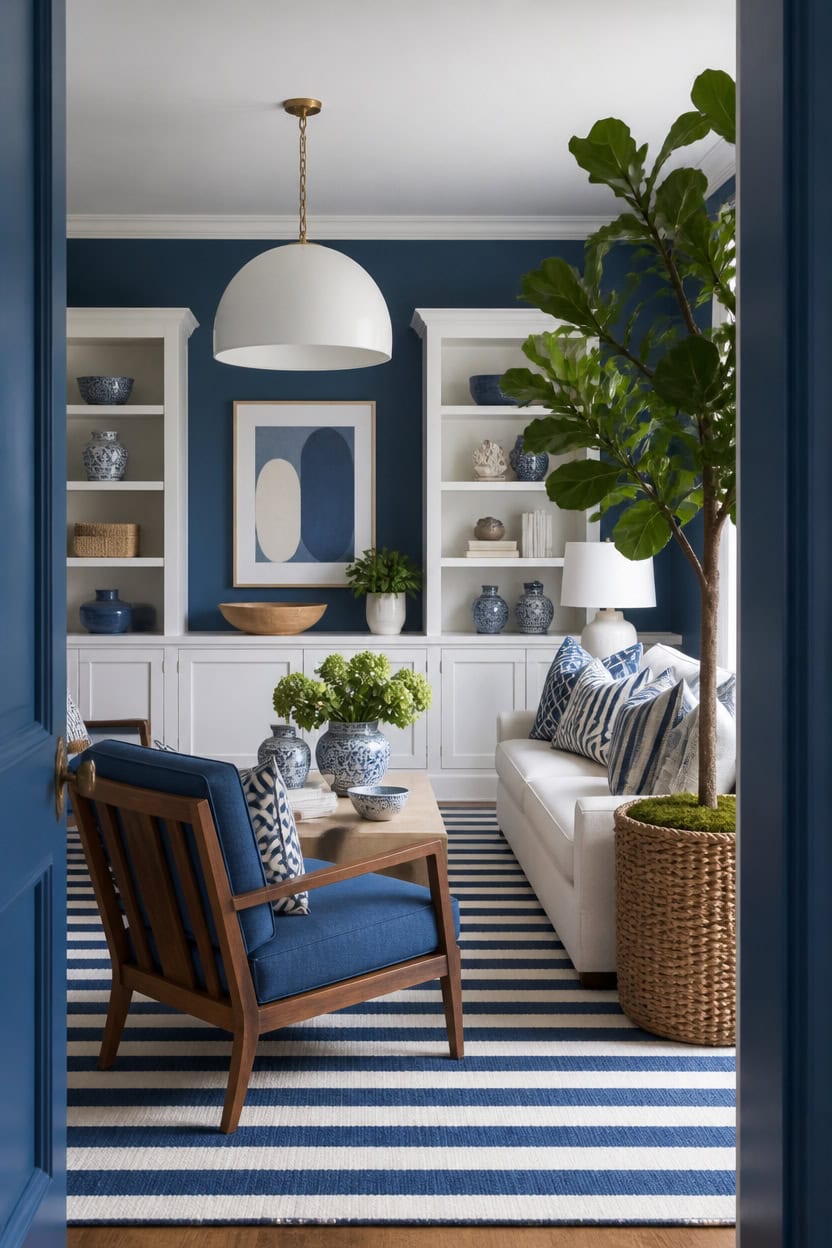 layered blue and white calm