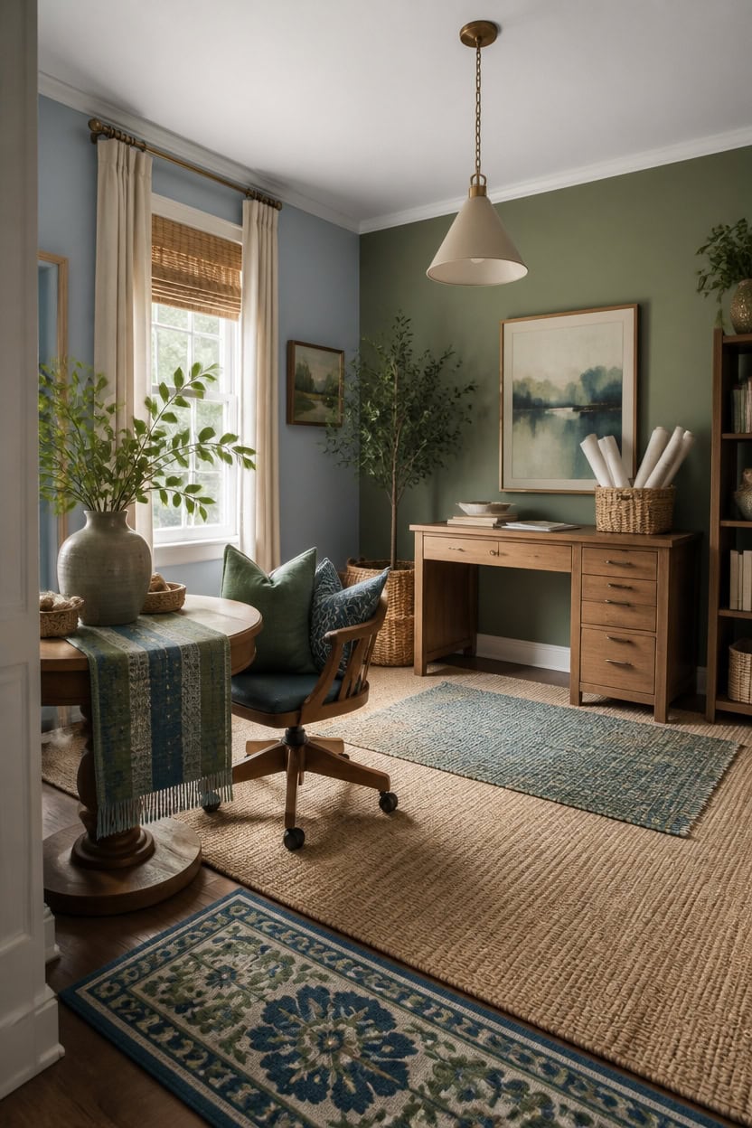 layered blues and greens