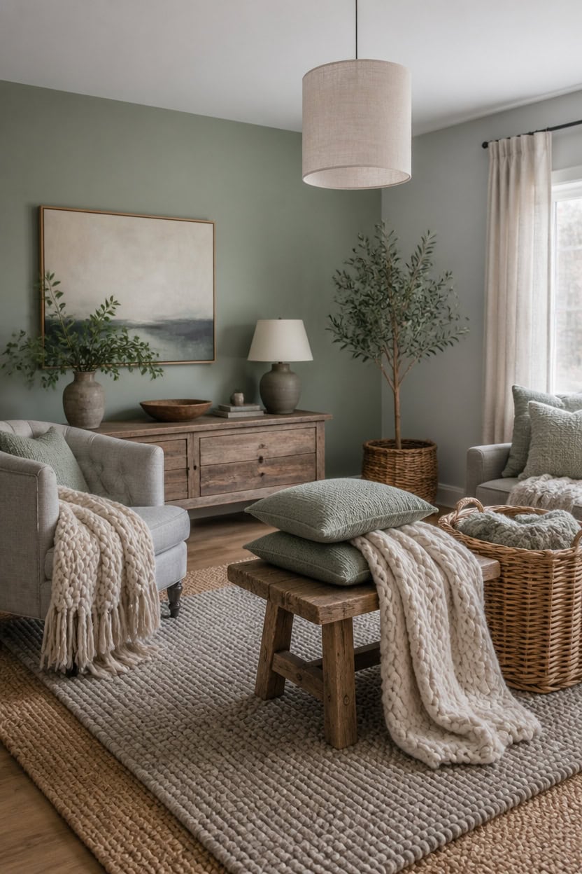 layered textures soft green gray