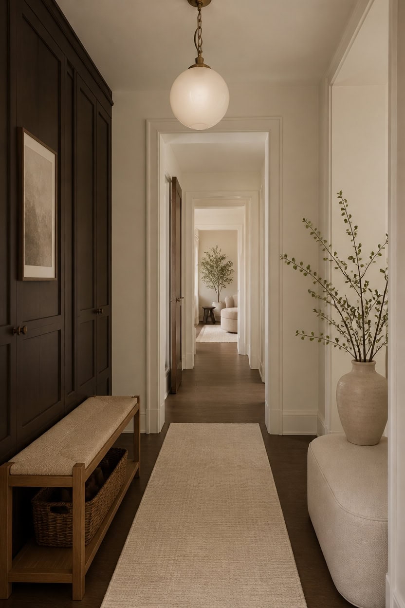 light anchored hallway with accent