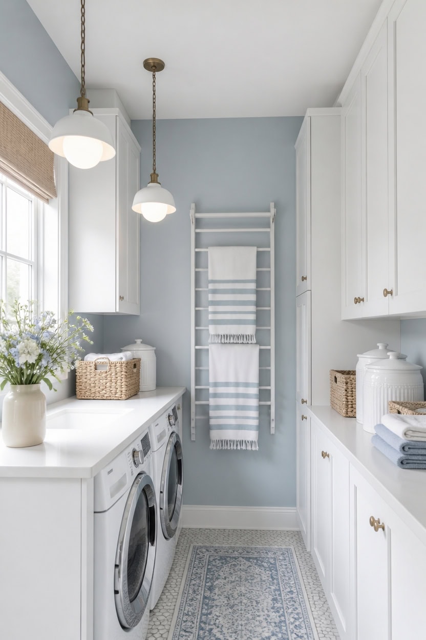 light blue accent laundry