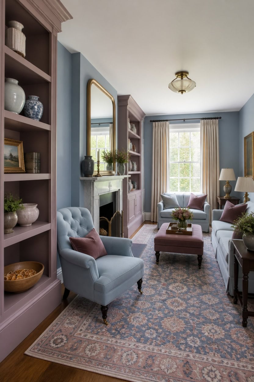 light blue mauve serenity