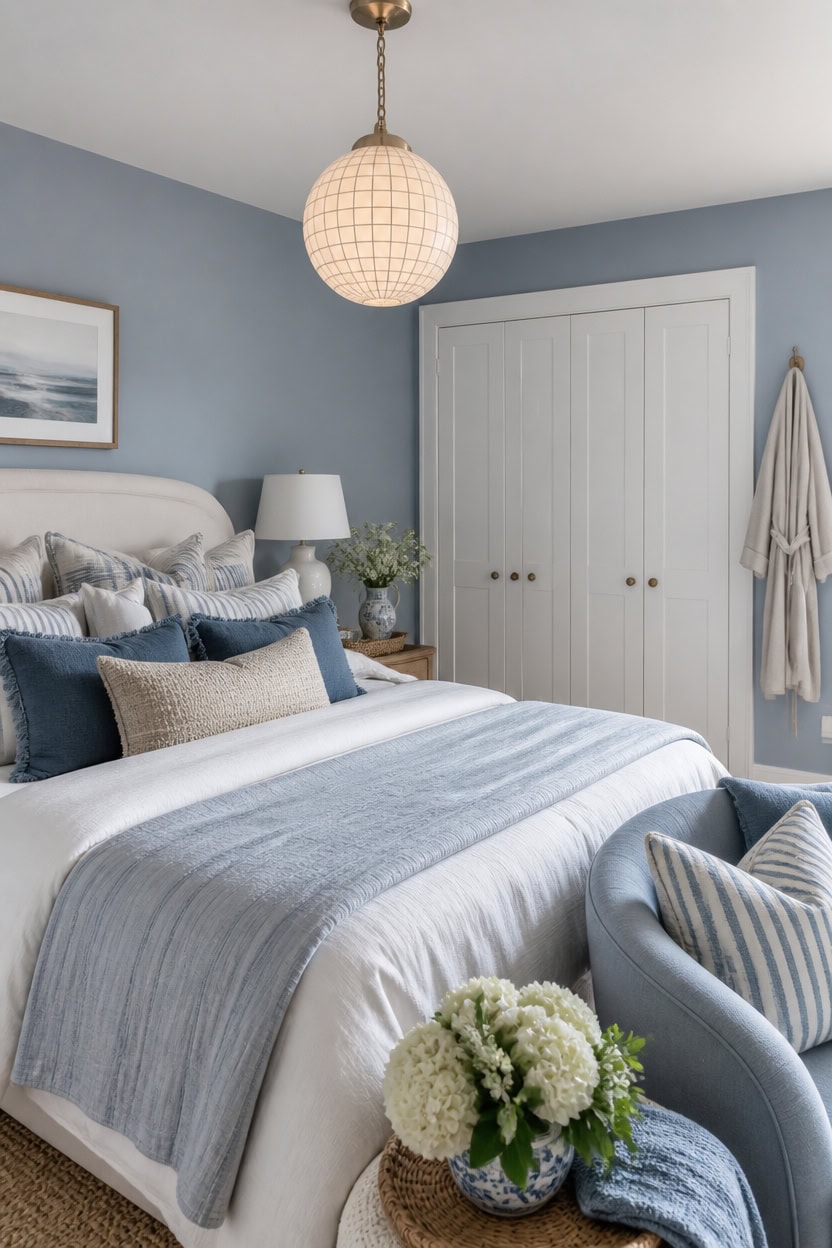 light blue pillows vignette