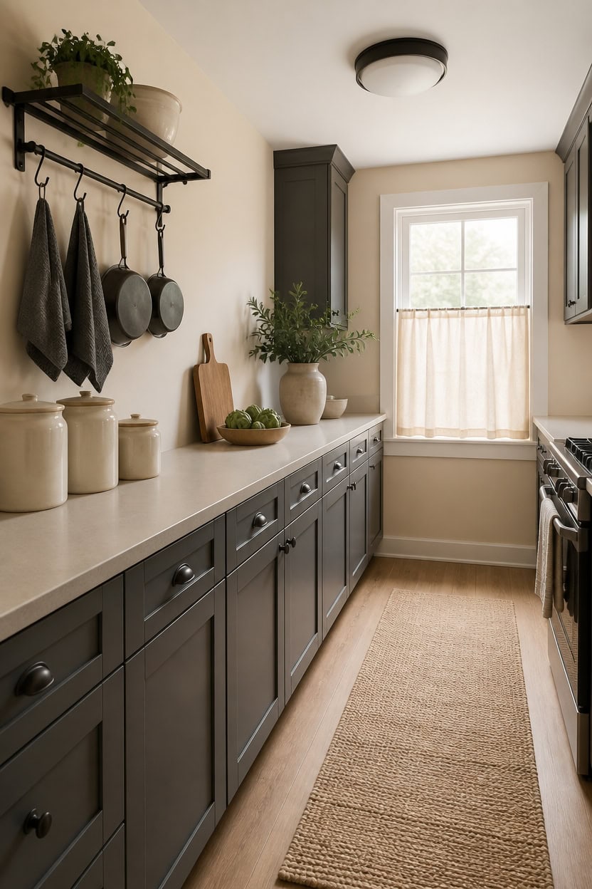 light cream walls grounded gray
