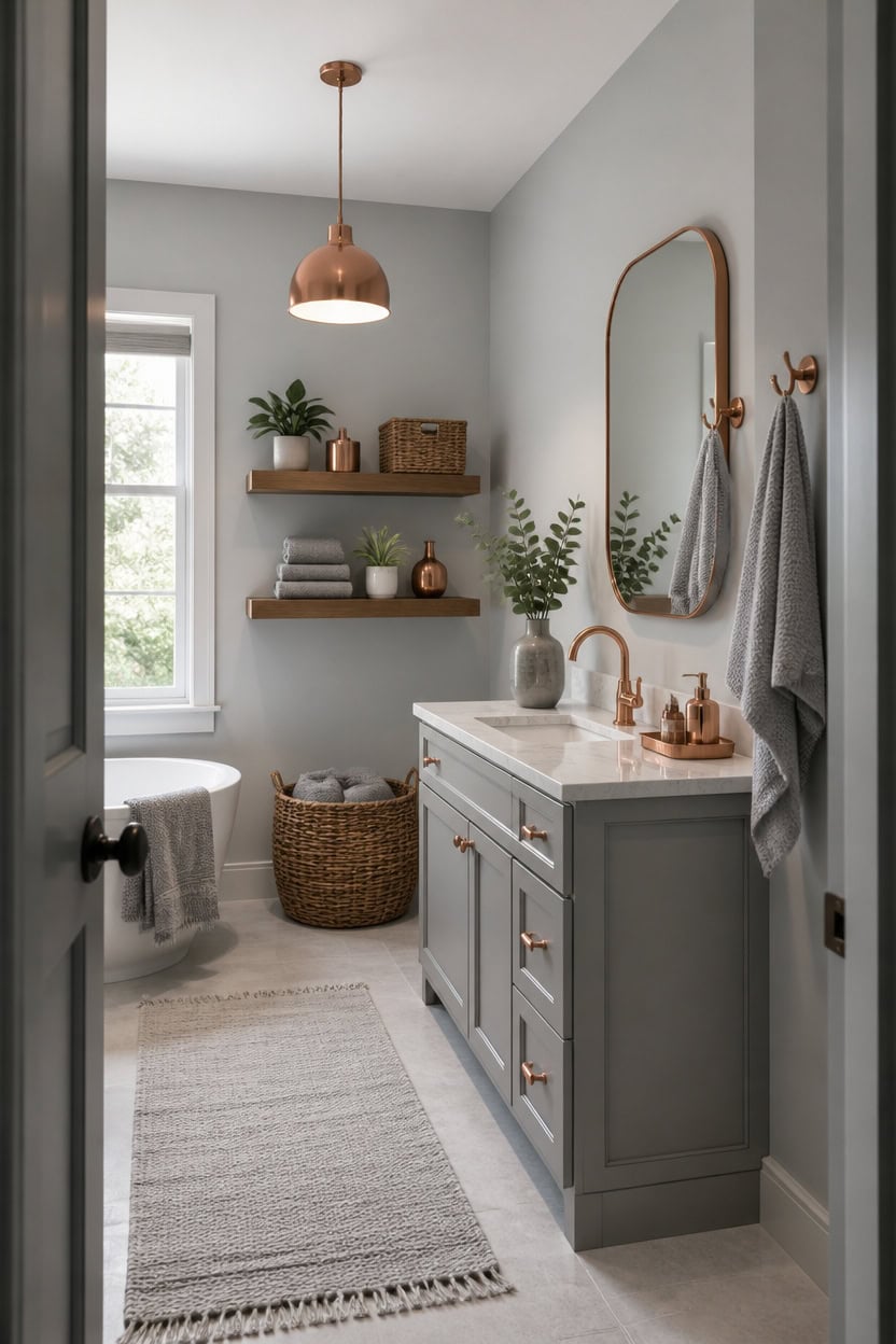 light gray calm storage vignette