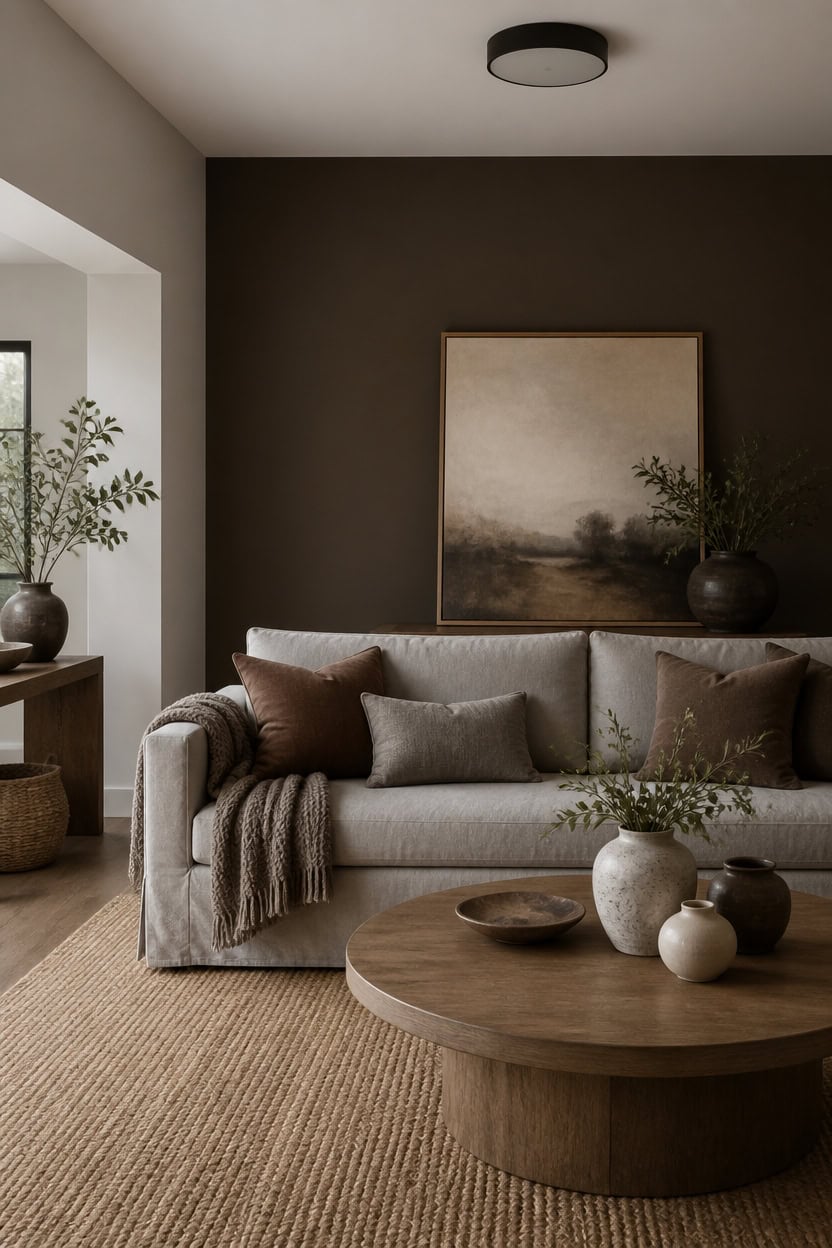 light gray deep brown contrast