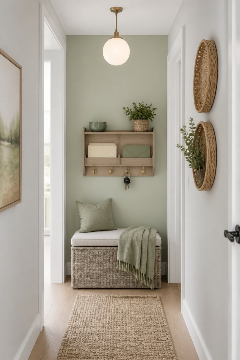 light gray meets soft green