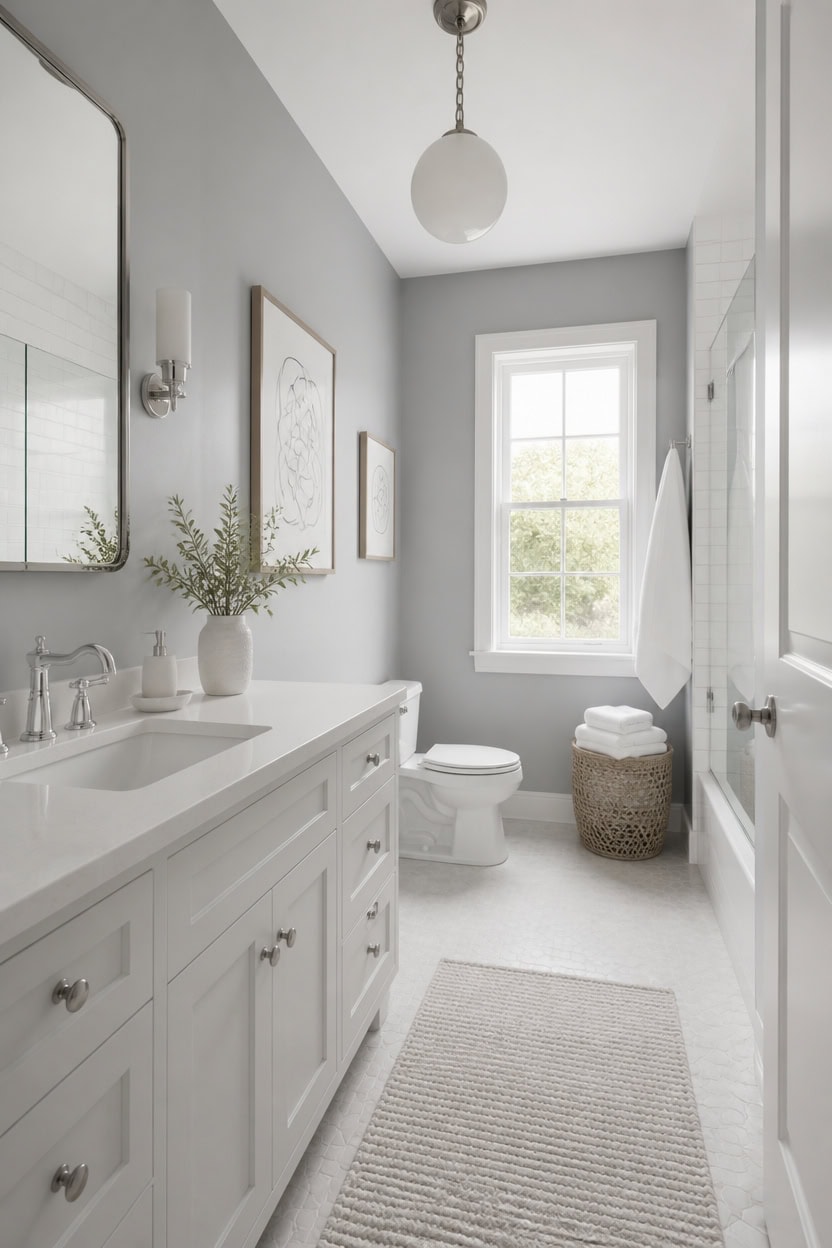 light gray serenity crisp whites