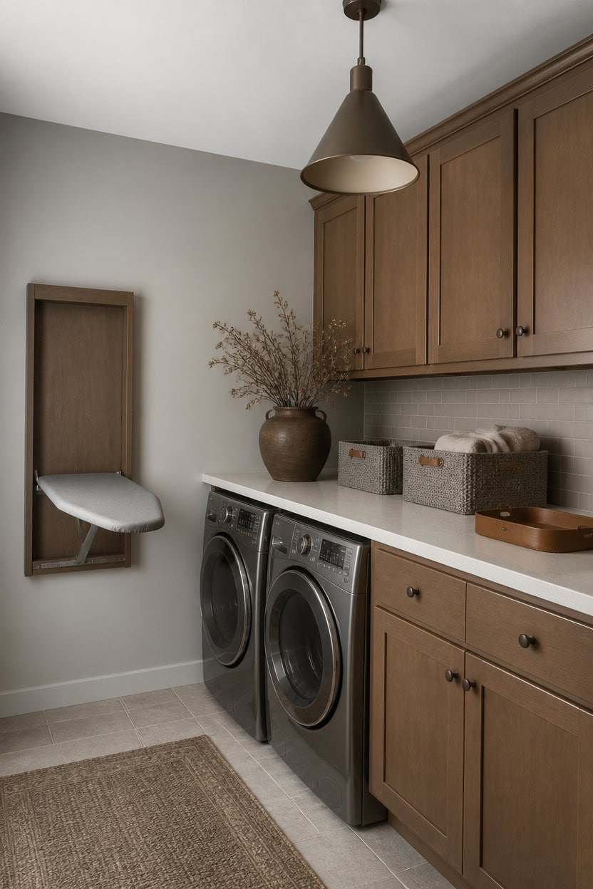 light gray warm brown accents