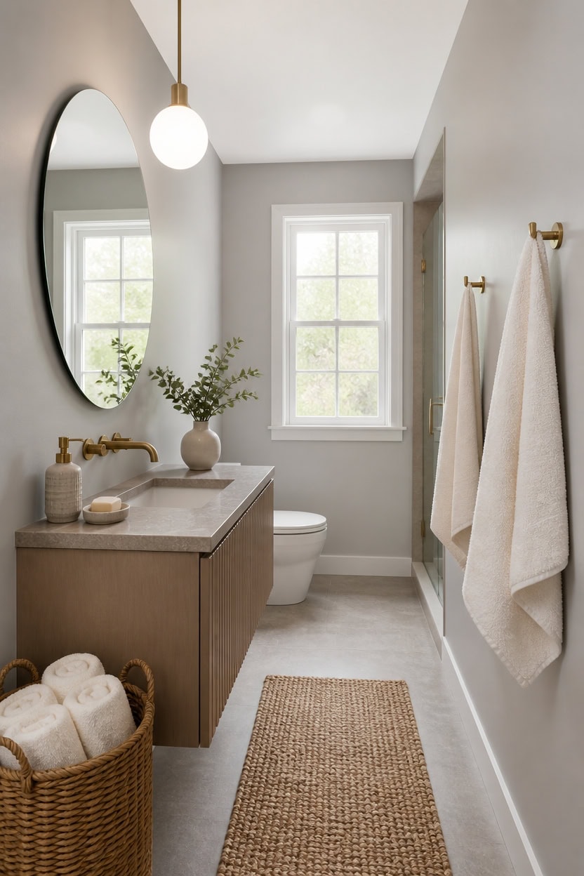 light gray warm clay accents