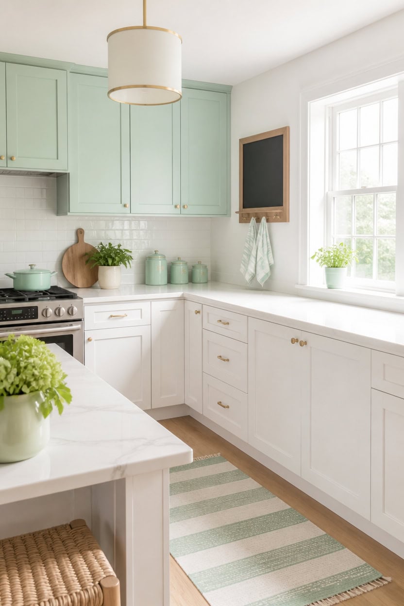 light mint crisp white contrast