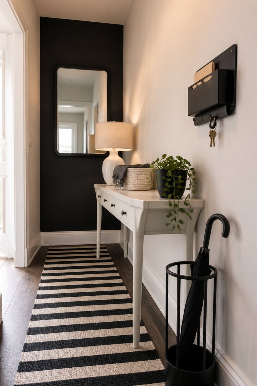 light walls single black accent