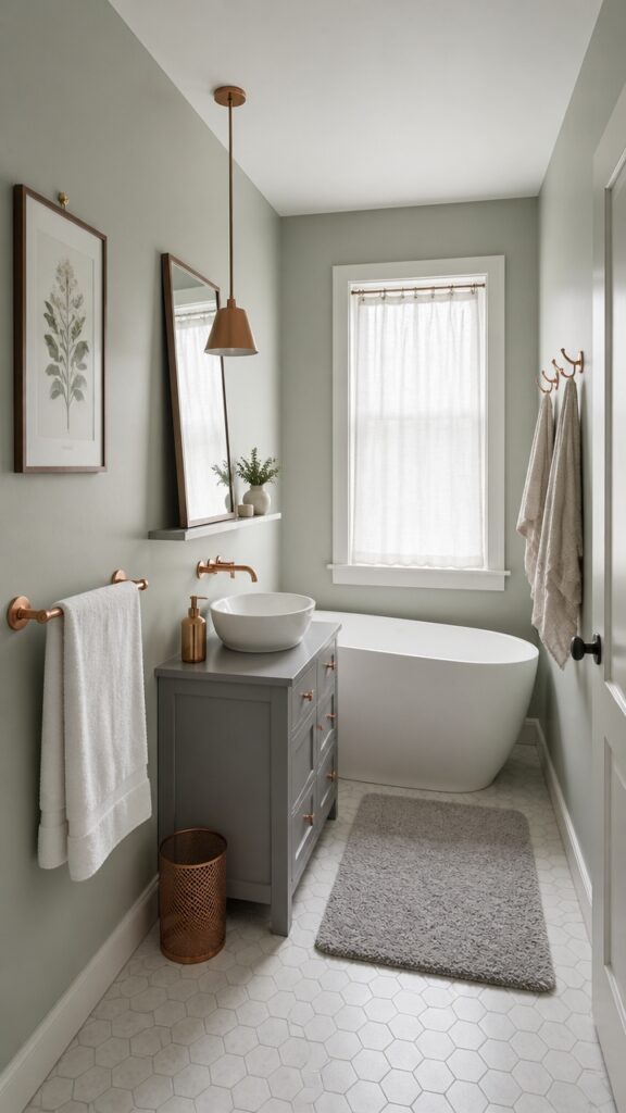 A Gray and Copper Bathroom That Feels Like a Hotel You Never Wanted to Leave
