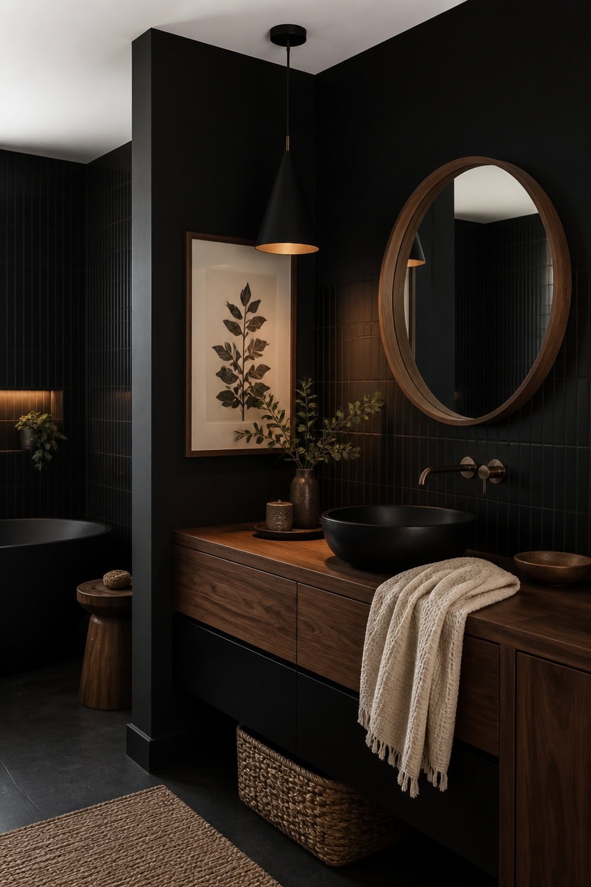 matte black warmth and texture