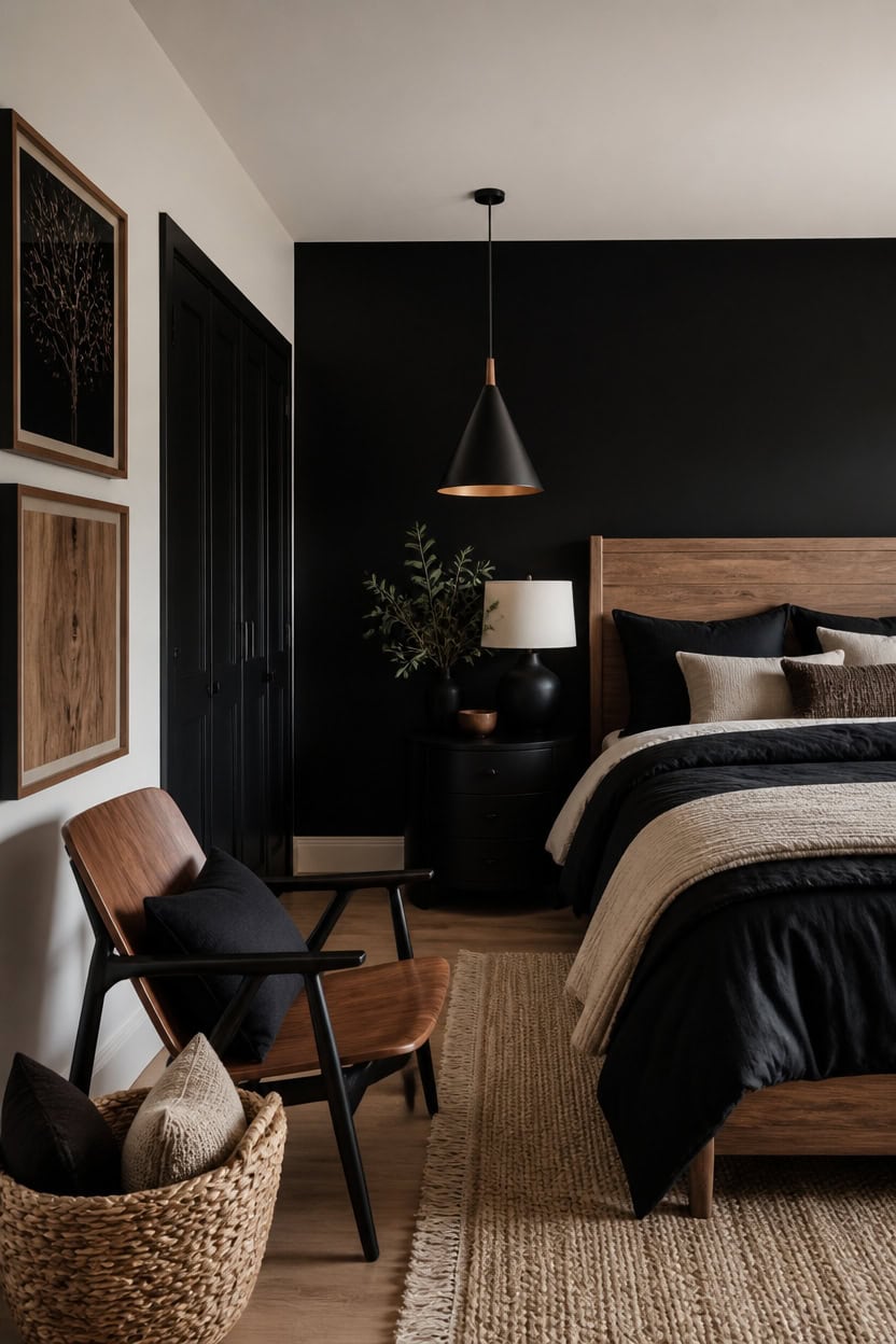matte black wood accents