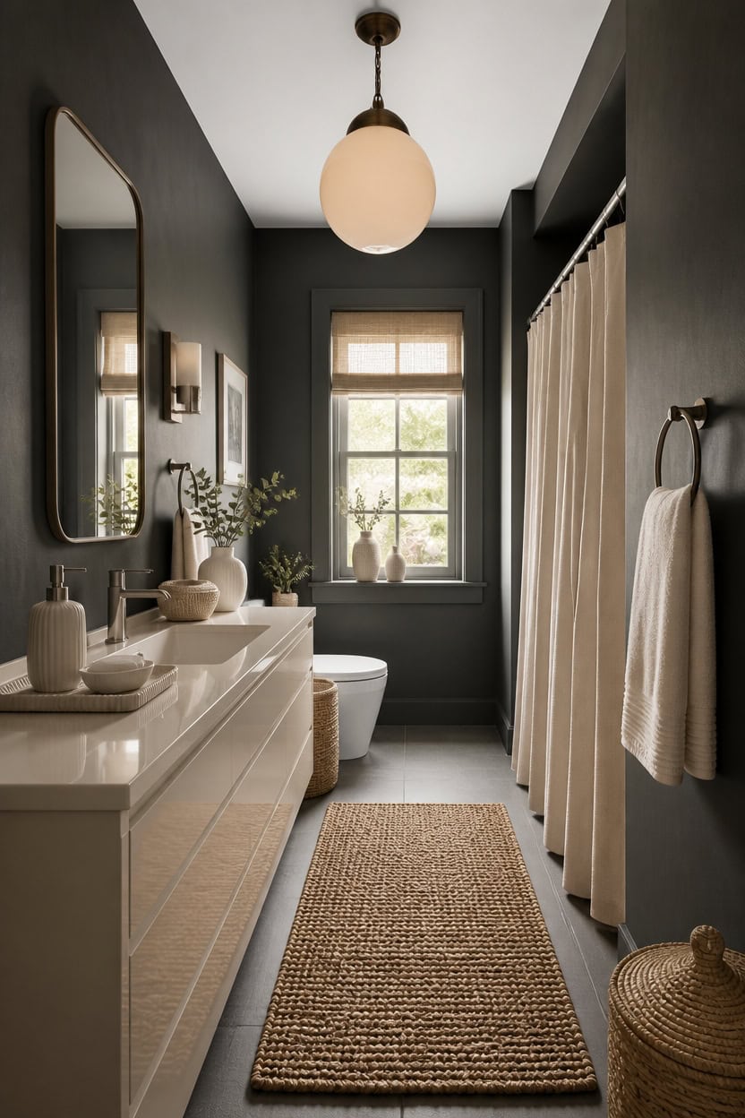 matte gray glossy cream textured layering