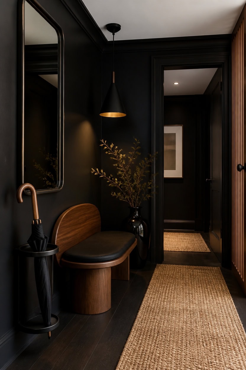 matte walls glossy trim contrast