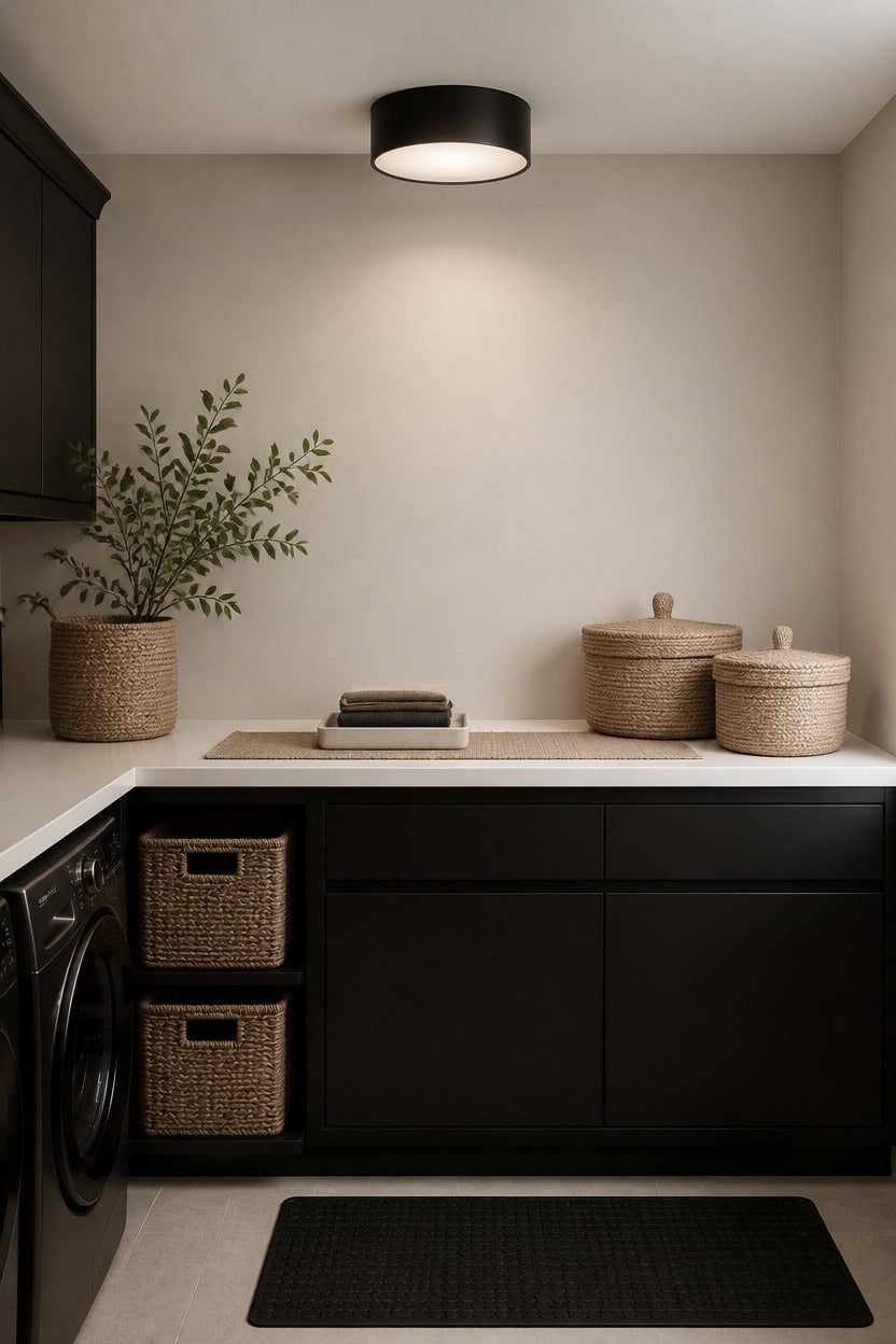 matte white quartz laundry