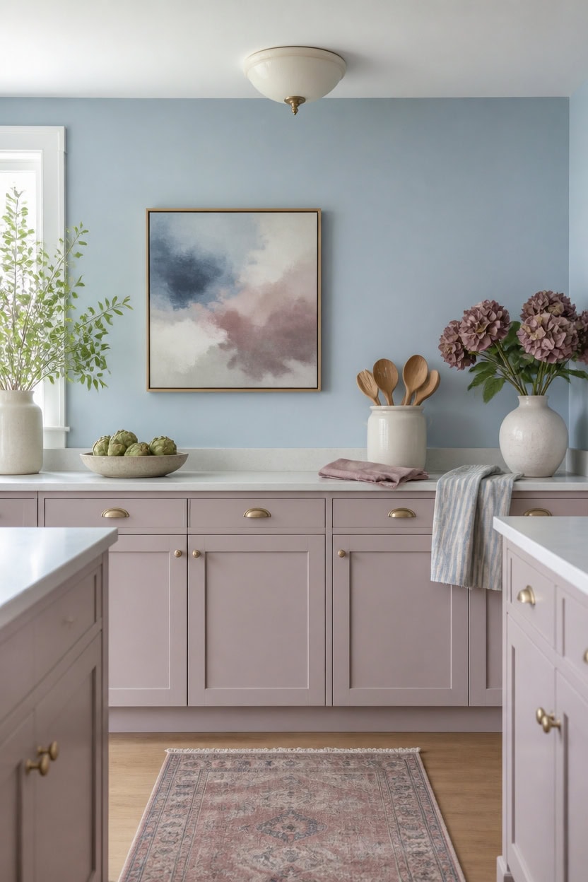 mauve softened cool blue