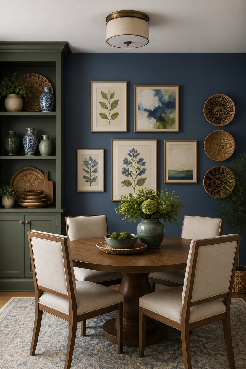 mid tone blue and green accents